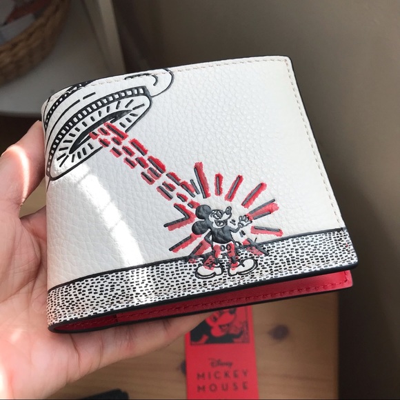 ❤️ 🐭 Coach Disney Mickey Mouse X Keith Haring 3 In 1 Wallet - Picture 8 of 16
